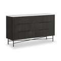 Milo Mango & Marble Black 6 Drawer Chest from Roseland Furniture