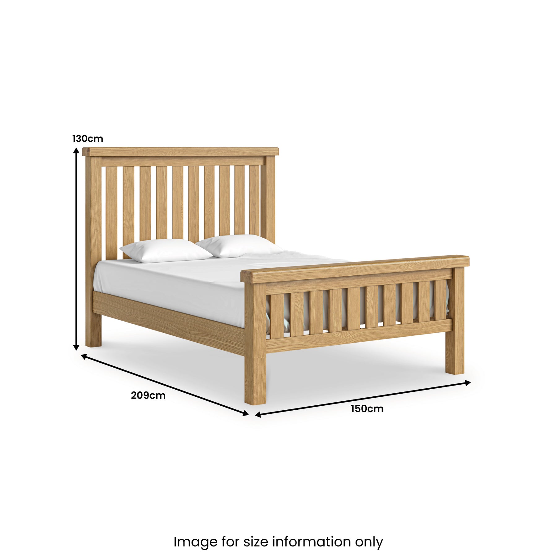 Portland Oak Bed Frame Double from Roseland Furniture