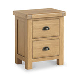 Portland Oak 2 Drawer Bedside Table from Roseland Furniture