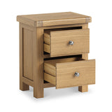 Portland Oak 2 Drawer Bedside Table from Roseland Furniture