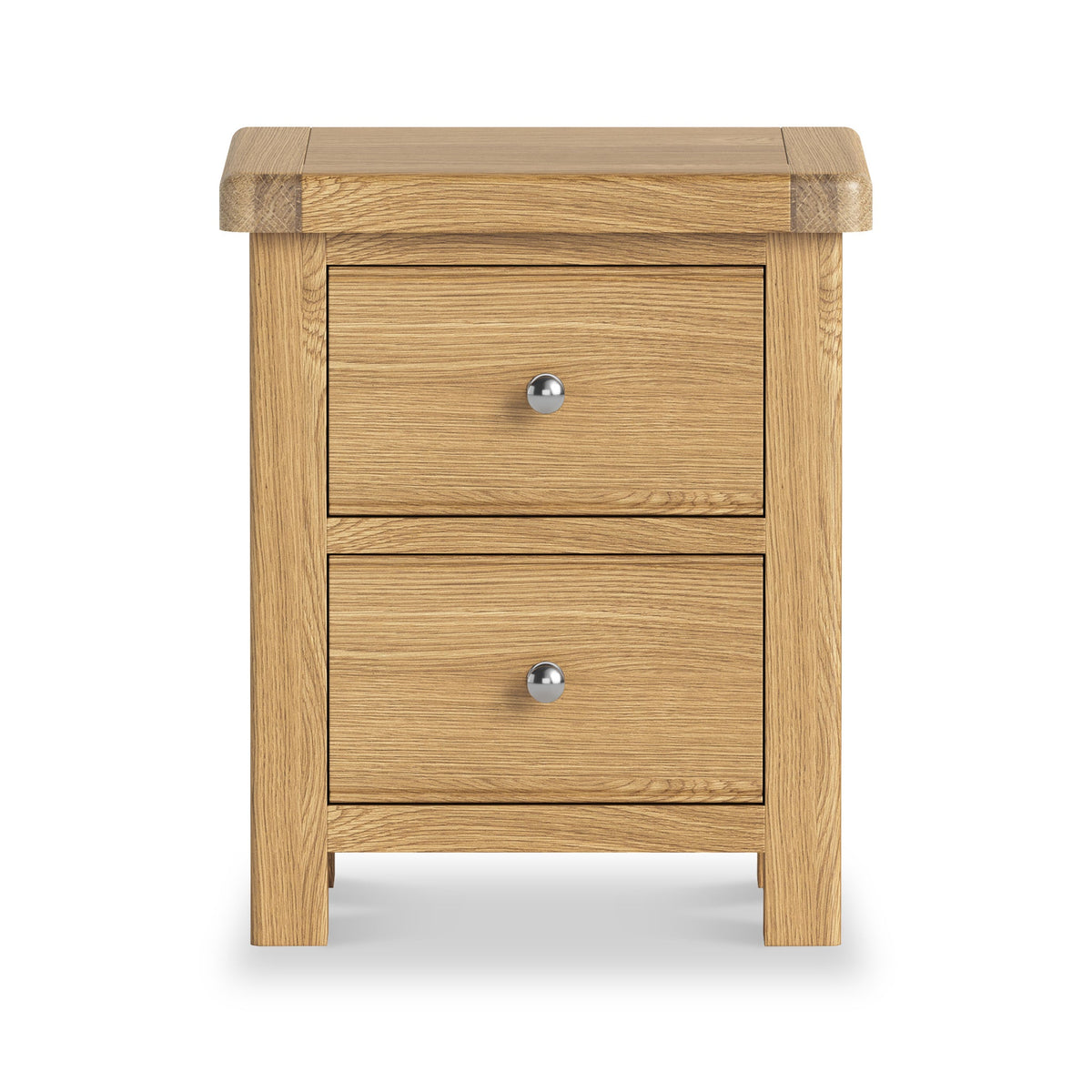 Portland Oak 2 Drawer Bedside Table from Roseland Furniture