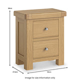 Portland Oak 2 Drawer Bedside Table from Roseland Furniture