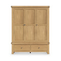 Portland Oak 2 Drawer Triple Wardrobe from Roseland Furniture
