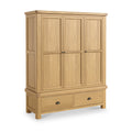 Portland Oak 2 Drawer Triple Wardrobe from Roseland Furniture