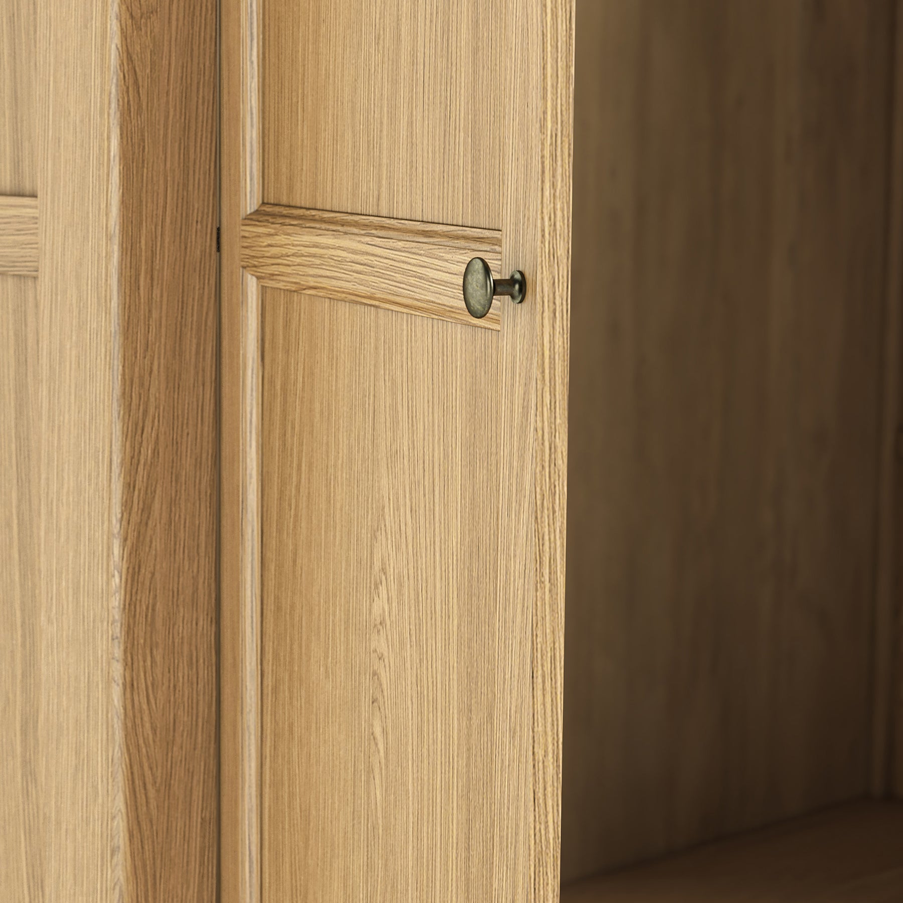 Portland Oak 2 Drawer Triple Wardrobe from Roseland Furniture
