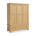 Portland-Oak-2-Drawer-Triple-Wardrobe from Roseland Furniture