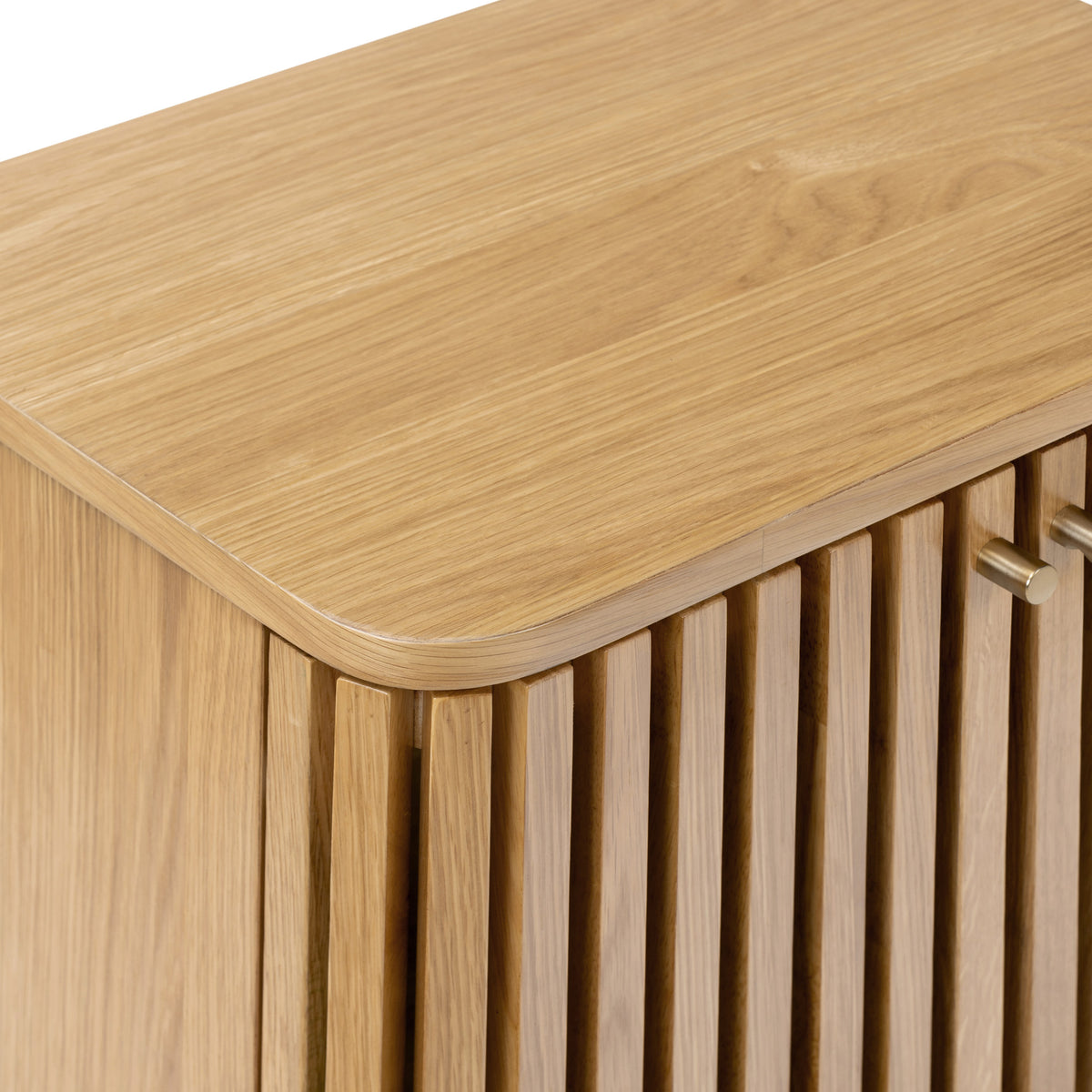 Shorwell Oak Slatted 2 Door Bedside Table