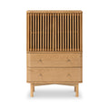 Shorwell Oak Slatted 2 Drawer 2 Door Cabinet