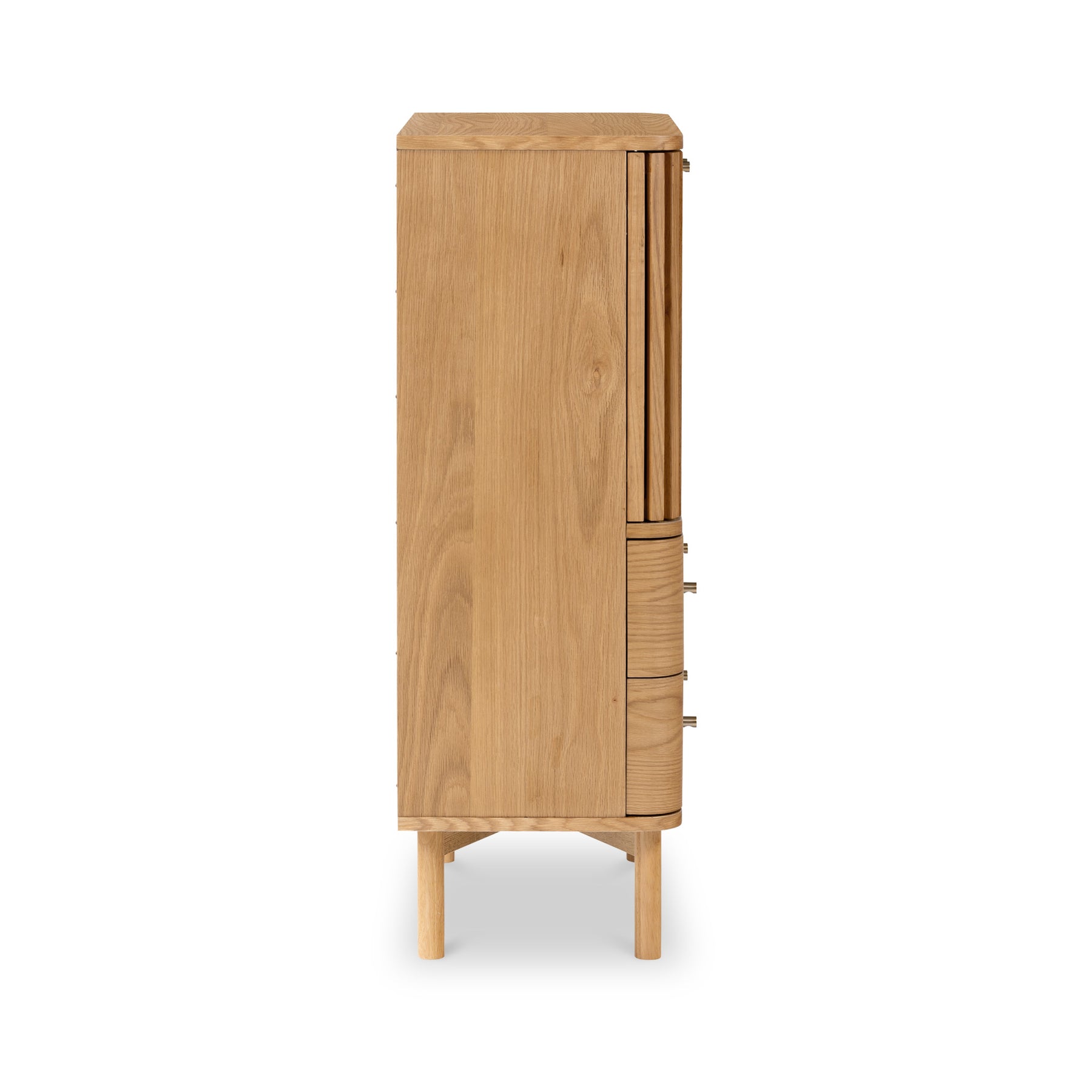 Shorwell Oak Slatted 2 Drawer 2 Door Cabinet