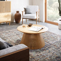 Shorwell Oak Slatted Round Coffee Table from Roseland Furniture