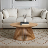 Shorwell Oak Slatted Round Coffee Table from Roseland Furniture