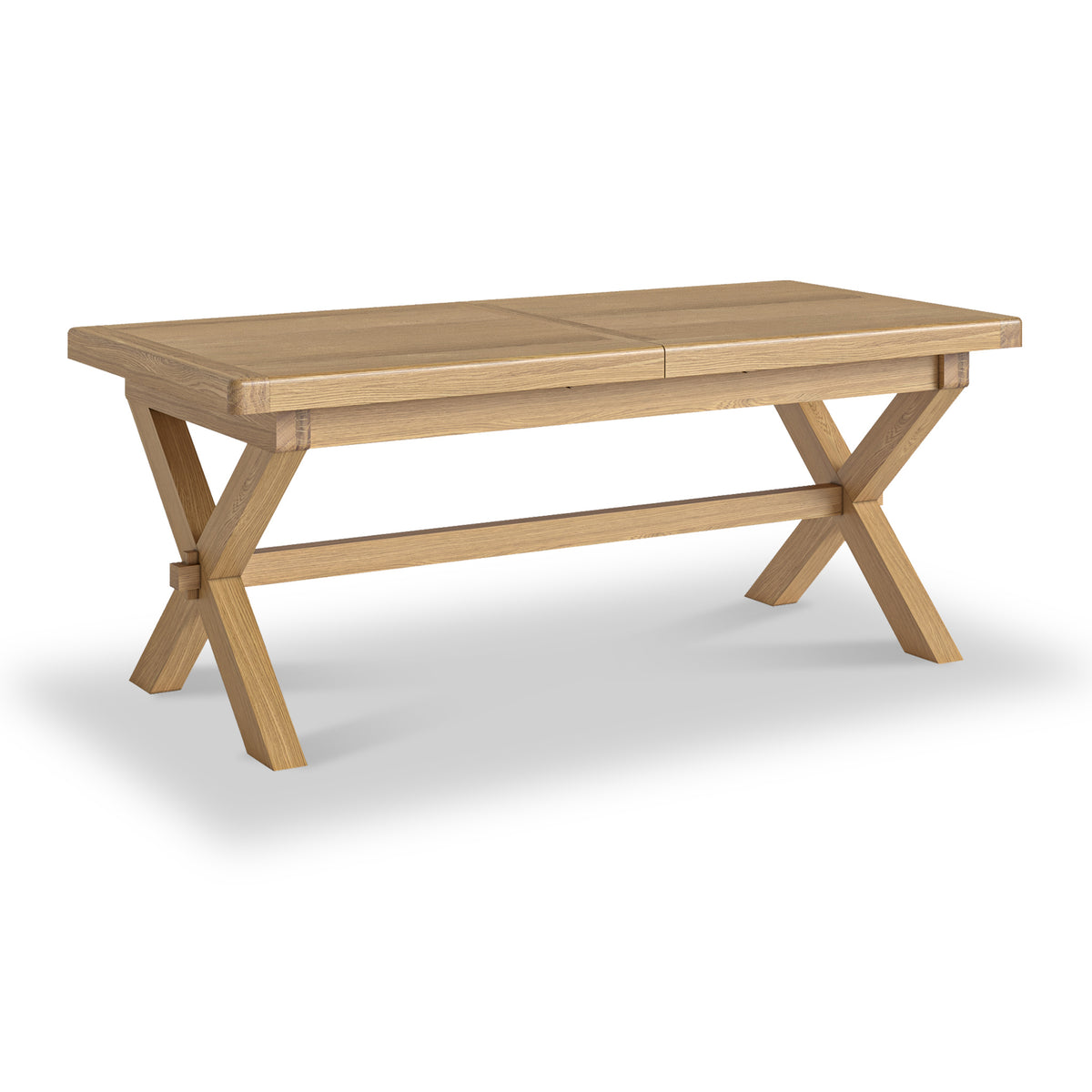 Portland-Oak-200cm-Cross-Legged-Dining-Table from Roseland Furniture