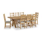 Portland-Oak-200cm-Cross-Legged-Dining-Table from Roseland Furniture