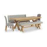 Portland-Oak-200cm-Cross-Legged-Dining-Table from Roseland Furniture