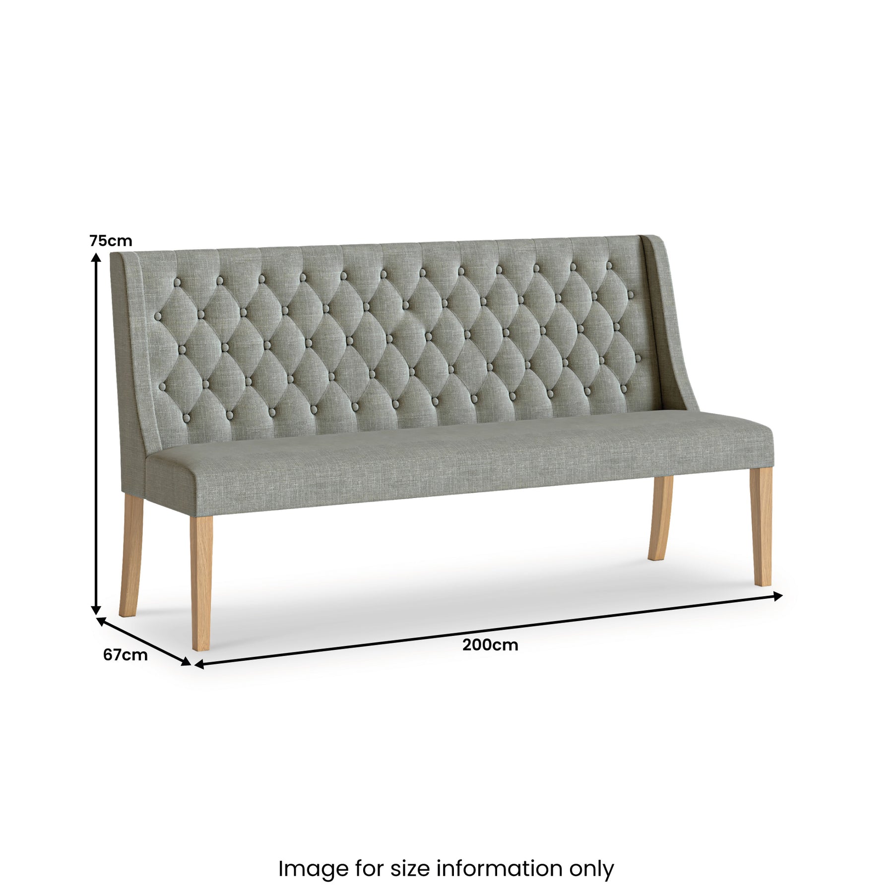 Portland Button Back Dining Sofa Grey from Roseland Furniture