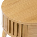 Shorwell Oak Slatted Round 1 Drawer Side Table