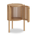 Shorwell Oak Slatted Story 1 Door Side Table from Roseland Furniture