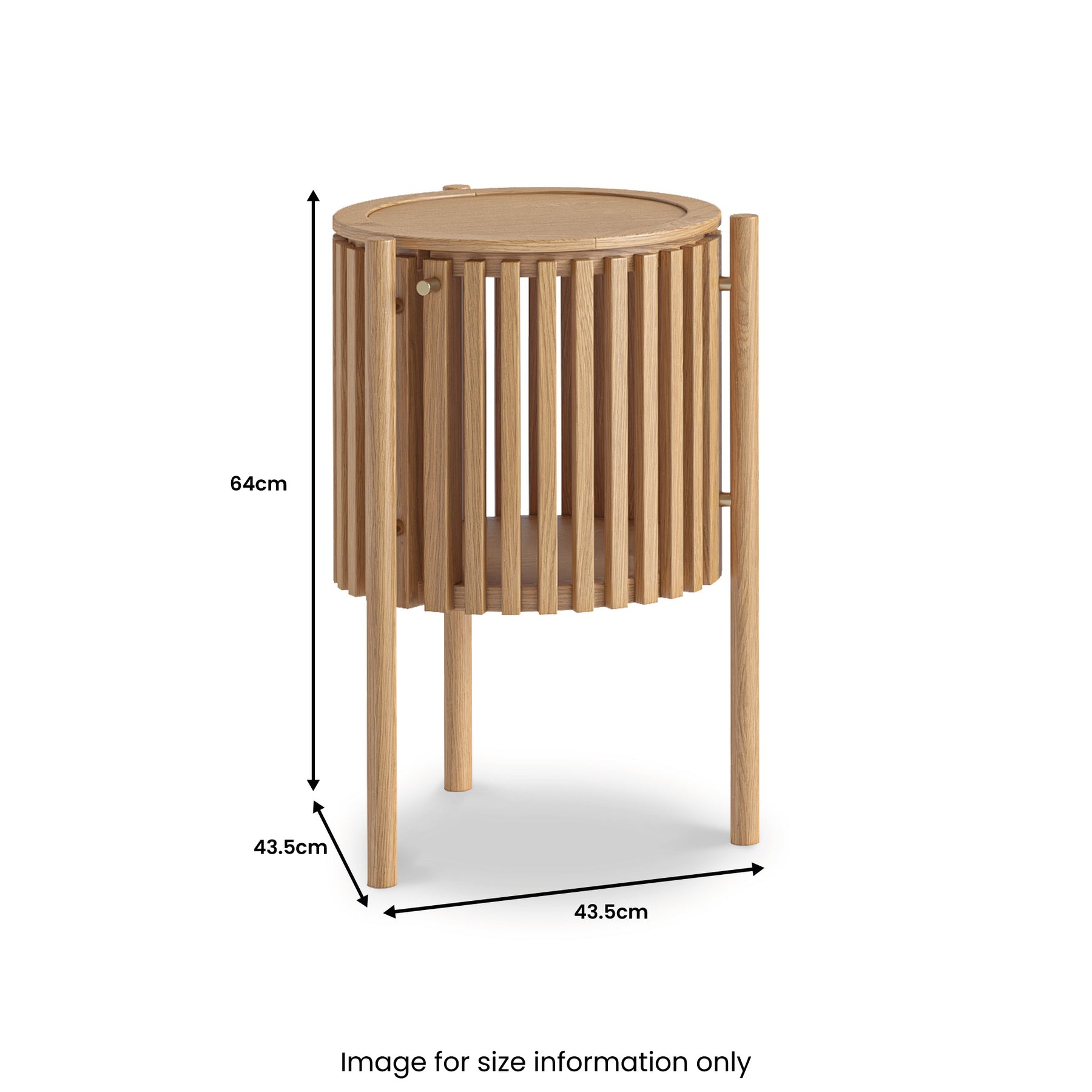 Shorwell Oak Slatted Story 1 Door Side Table
