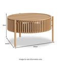 Shorwell Oak Slatted Story 2 Door Coffee Table dimensions