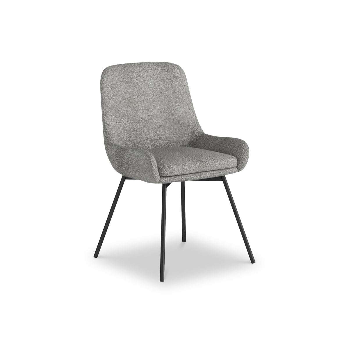 Shorwell Grey Boucle Curved Seat Dining Chair from Roseland Furniture