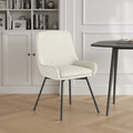 Shorwell Ivory Boucle Curved Seat Dining Chair from Roseland Furniture