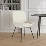 Shorwell Ivory Boucle Curved Seat Dining Chair from Roseland Furniture