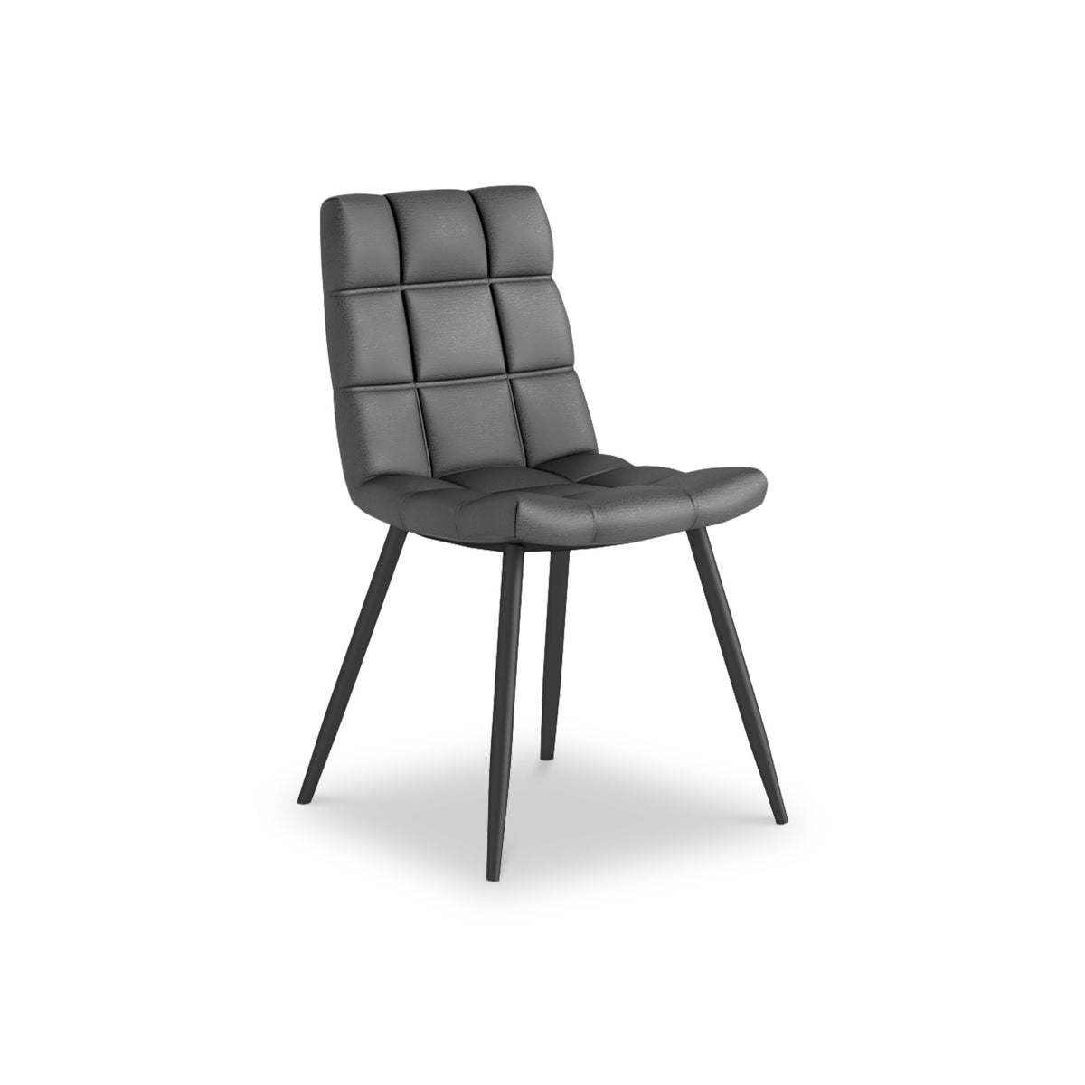 Crawford Dark Grey Faux Leather Dining Chair from Roseland Furniture
