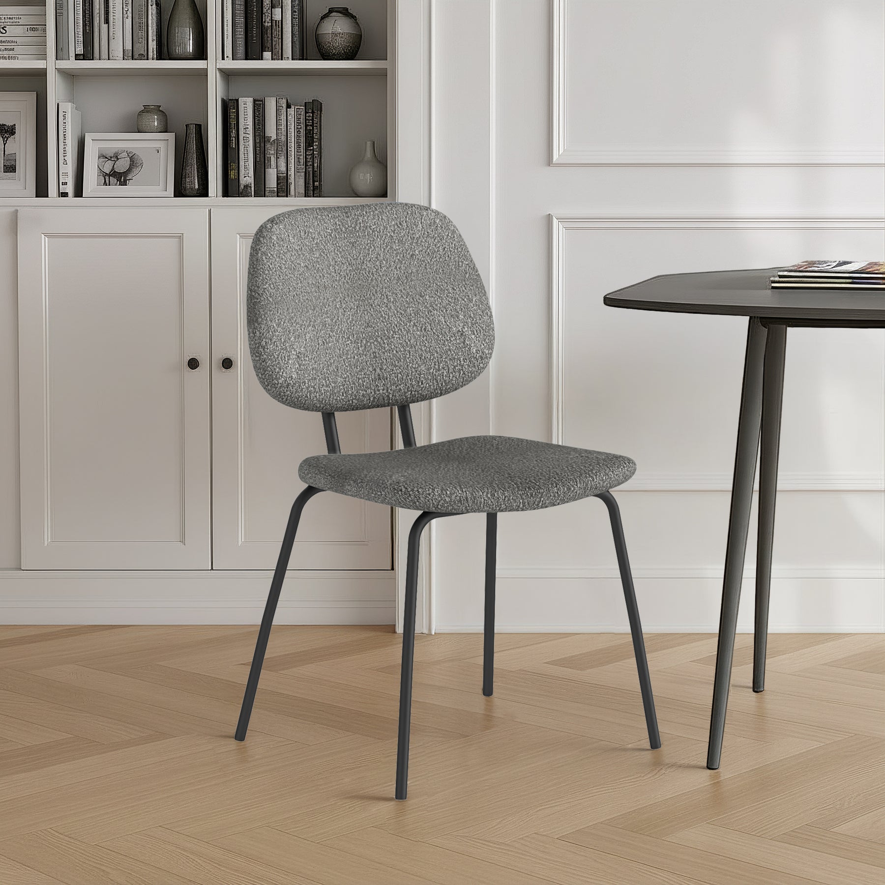 Shorwell Grey Boucle Dining Chair from Roseland Furniture