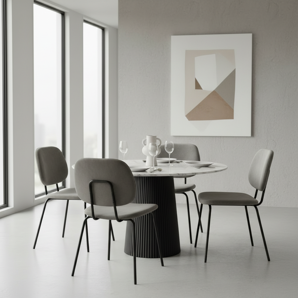 Keswick Grey Velvet Dining Chair from Roseland Furniture