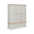 Penzance Stone Grey 2 Drawer Triple Wardrobe from Roseland Furniture