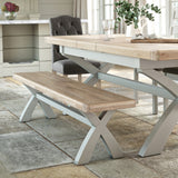 Penzance 200cm Cross Leg Bench from Roseland Furniture