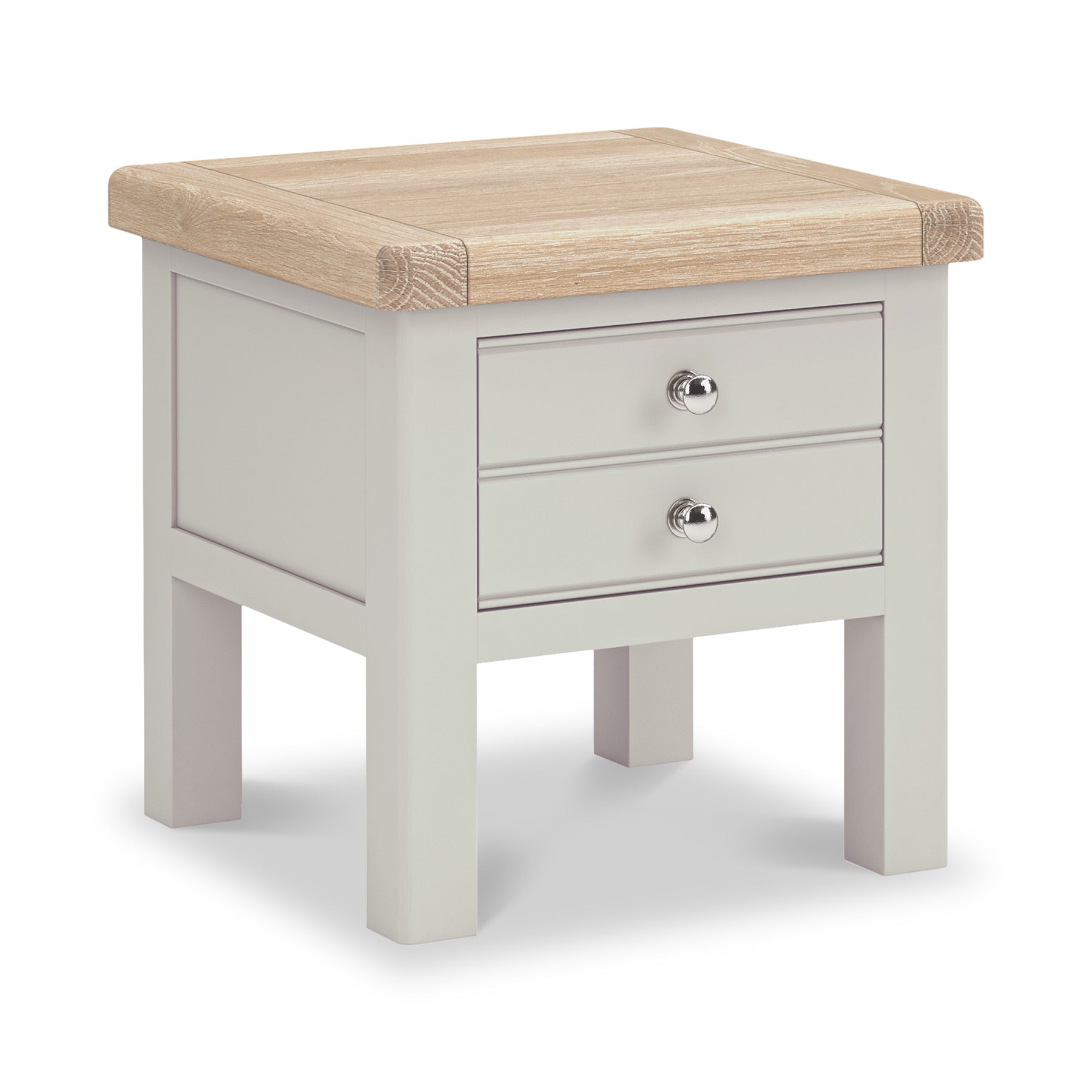 Penzance Stone Grey 2 Drawer Lamp Table from Roseland Furniture