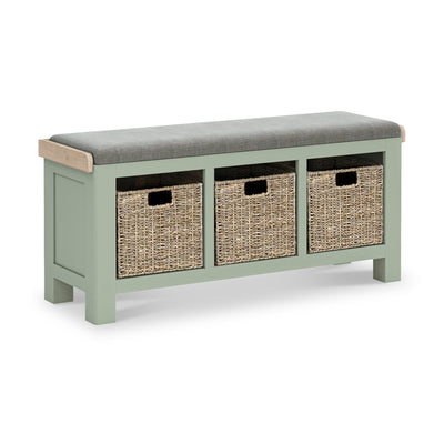 Penzance Sage Storage Bench with Baskets