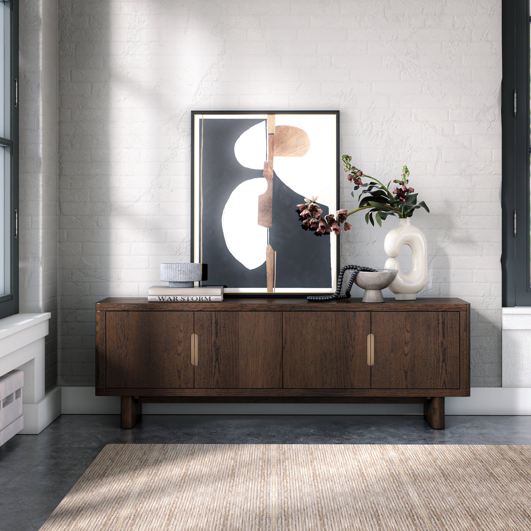 Mylor Oak 150cm TV Unit from Roseland Furniture