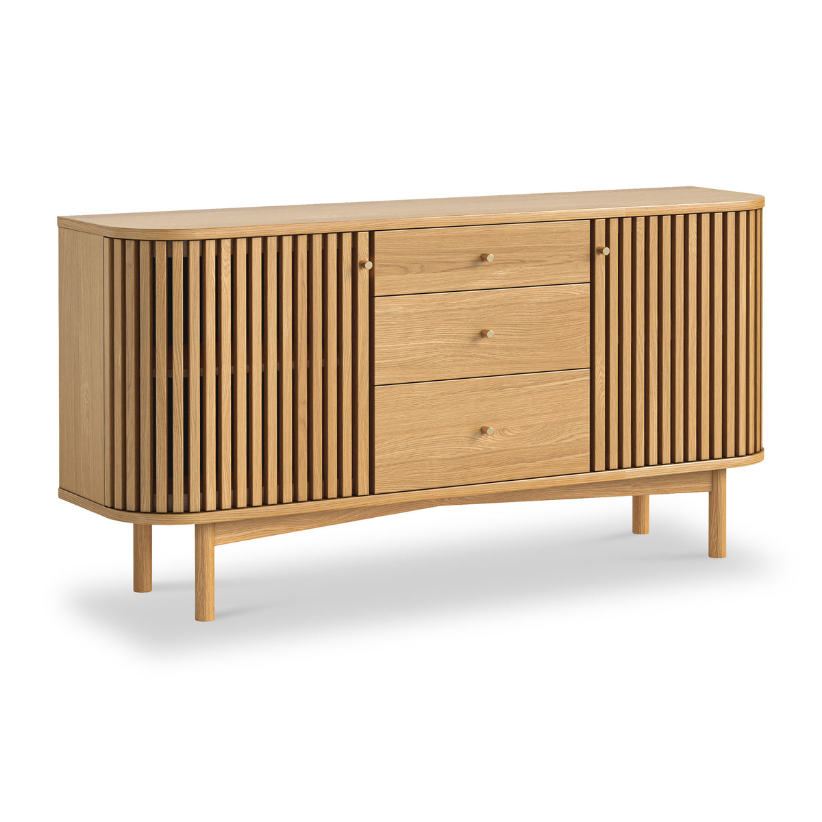 Shorwell Oak Slatted Sideboard With Drawer from Roseland Furniture
