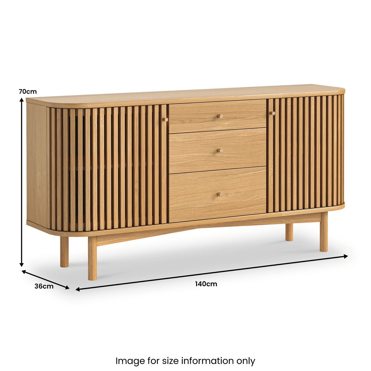 Shorwell Oak Slatted Sideboard With Drawer from Roseland Furniture