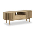 Finch Oak Slatted Wide TV Unit from Roseland Furniture