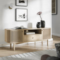 Finch Oak Slatted Wide TV Unit from Roseland Furniture