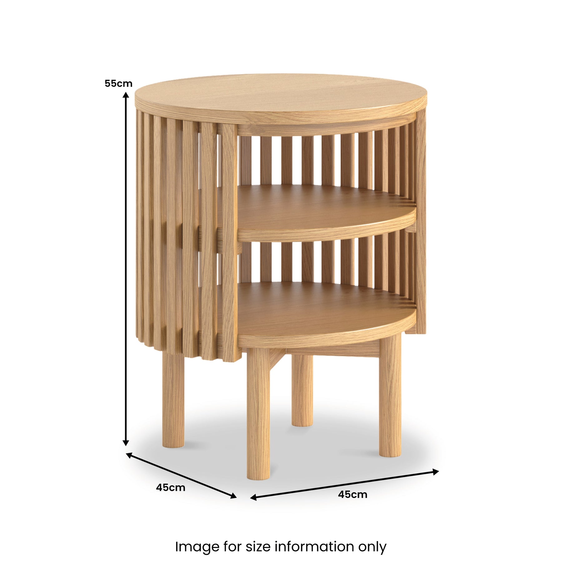 Shorwell Oak Slatted Open Shelf Side Table Oak from Roseland Furniture