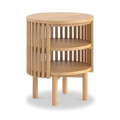 Shorwell Oak Slatted Open Shelf Side Table