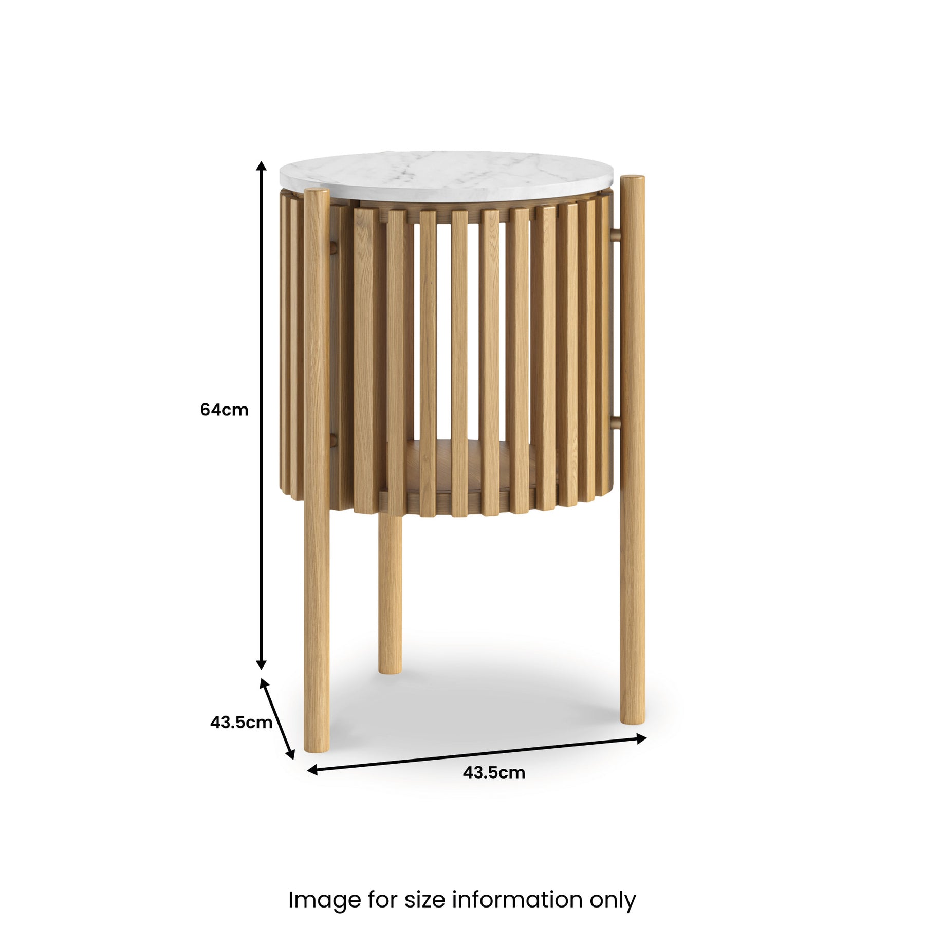 Shorwell Oak Marble 1 Door Side Table Natural from Roseland Furniture
