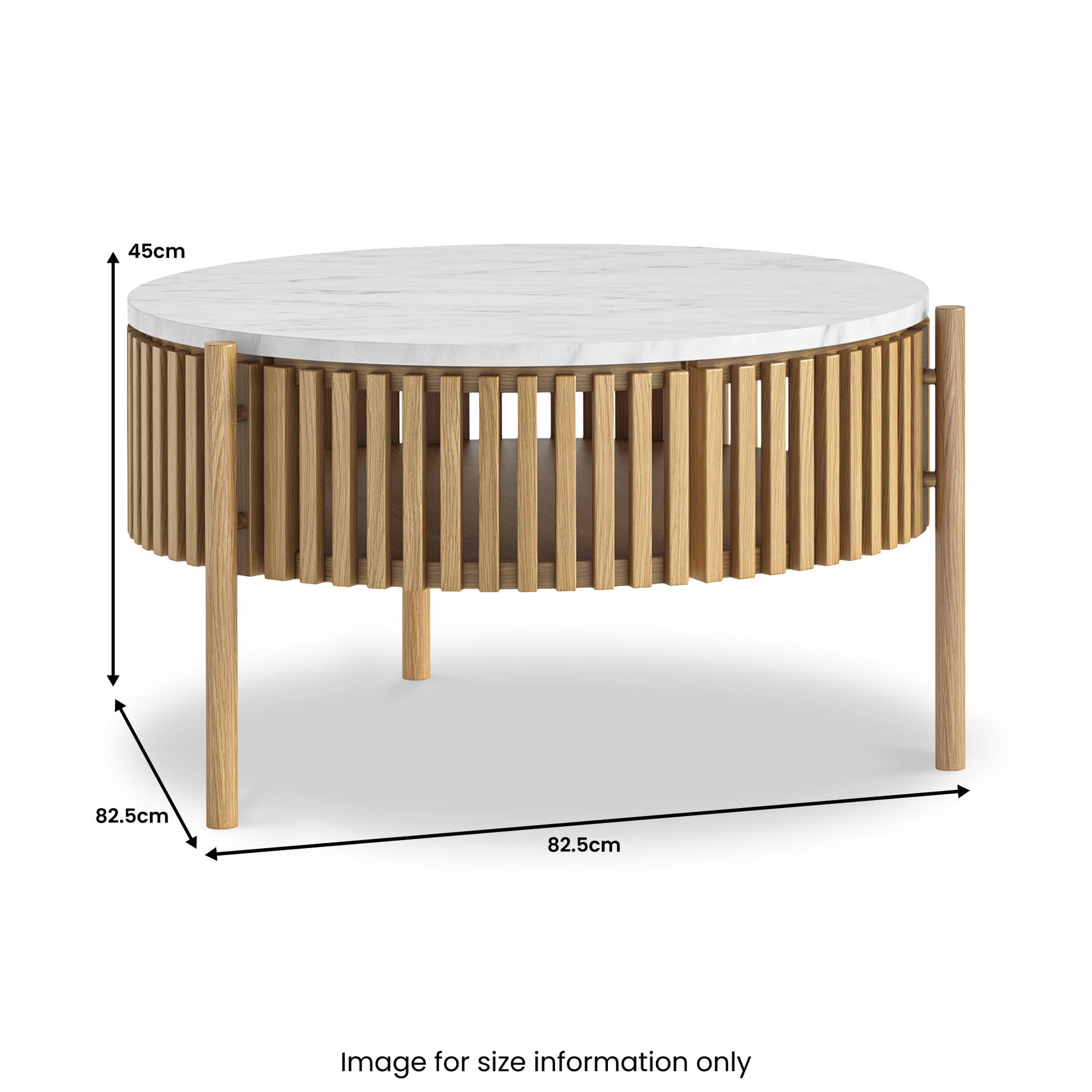 Shorwell Oak Marble 1 Door Coffee Table Natural from Roseland Furniture