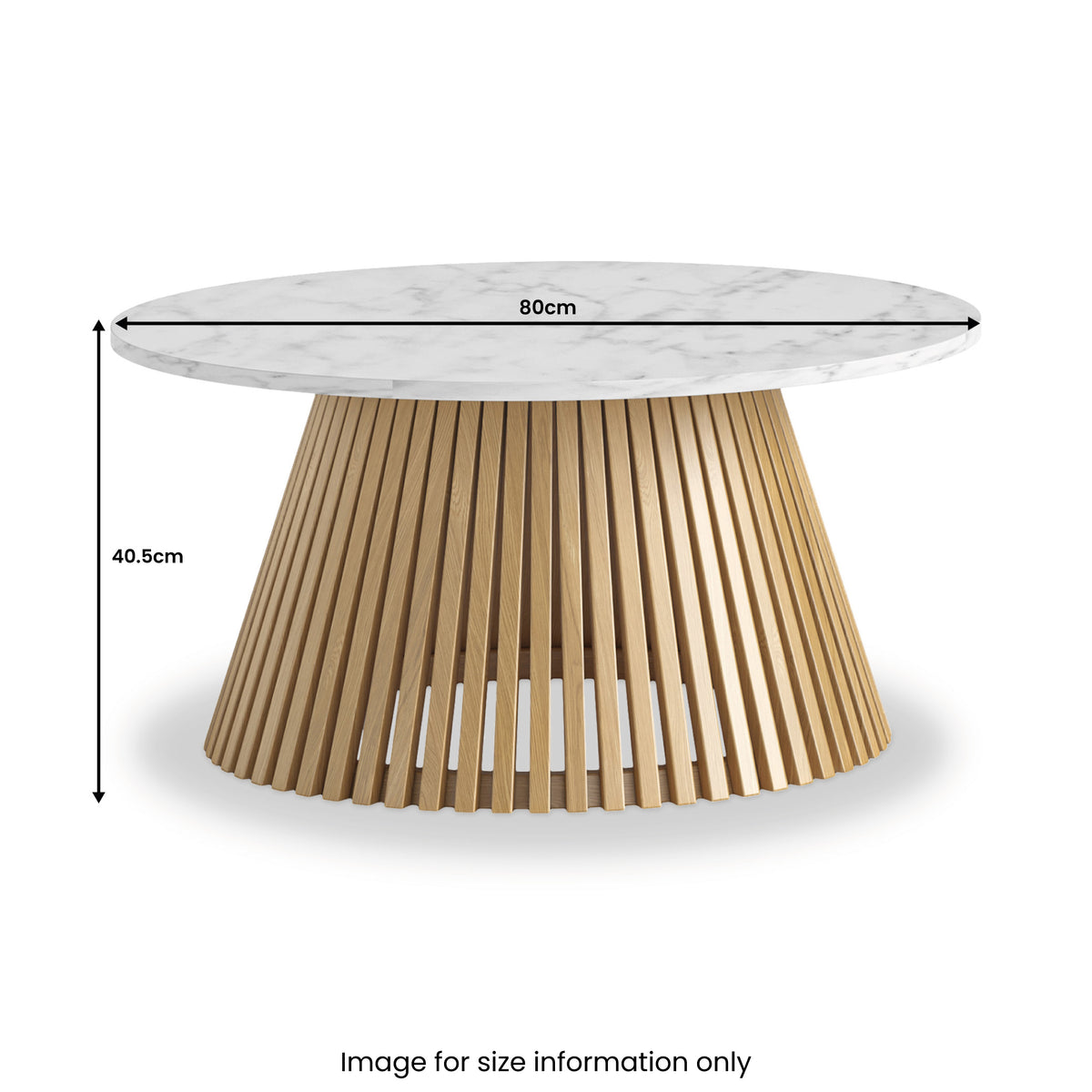 Shorwell Oak Marble 80cm Round Coffee Table Natural from Roseland Furniture