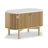 Shorwell Oak Marble Corner TV Unit Natural from Roseland Furniture