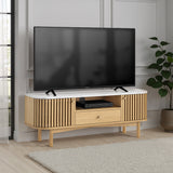 Shorwell Oak Marble 130cm TV Unit Natural from Roseland Furniture