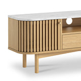 Shorwell Oak Marble 130cm TV Unit Natural from Roseland Furniture