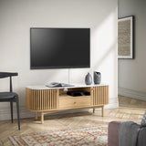 Shorwell Oak Marble130cm TV Unit Natural from Roseland Furniture