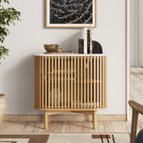 Shorwell Oak Marble Cupboard Natural from Roseland Furniture