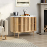 Shorwell Oak Marble Small Sideboard Natural from Roseland Furniture