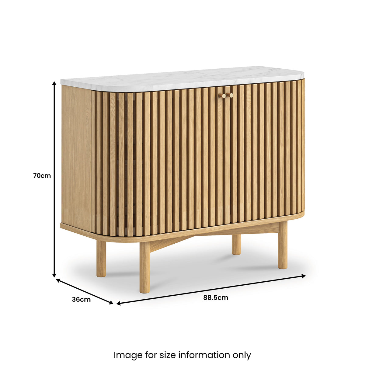 Shorwell Oak Marble Small Sideboard Natural from Roseland Furniture